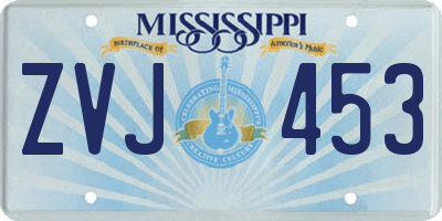 MS license plate ZVJ453