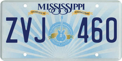 MS license plate ZVJ460
