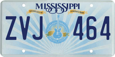 MS license plate ZVJ464