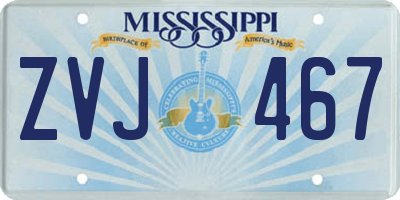 MS license plate ZVJ467