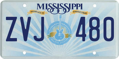 MS license plate ZVJ480