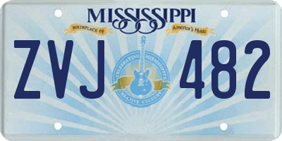 MS license plate ZVJ482