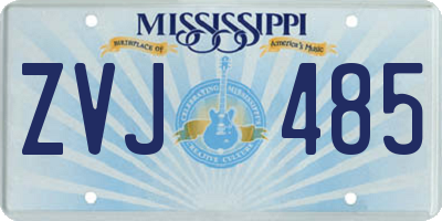 MS license plate ZVJ485