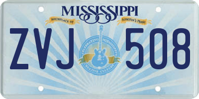 MS license plate ZVJ508