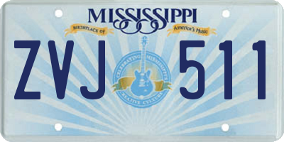 MS license plate ZVJ511