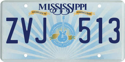MS license plate ZVJ513