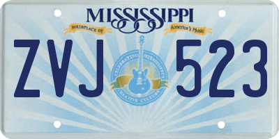MS license plate ZVJ523