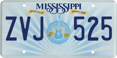 MS license plate ZVJ525