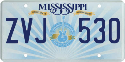 MS license plate ZVJ530