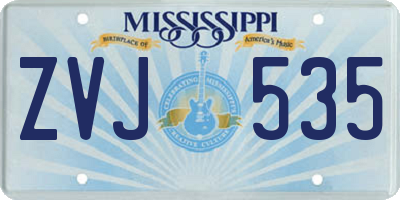 MS license plate ZVJ535