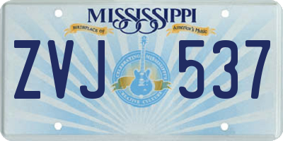 MS license plate ZVJ537