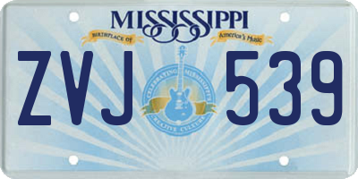 MS license plate ZVJ539