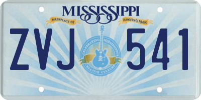 MS license plate ZVJ541