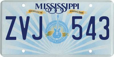 MS license plate ZVJ543