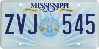 MS license plate ZVJ545