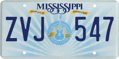 MS license plate ZVJ547