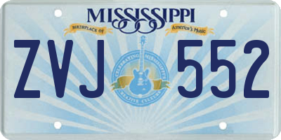 MS license plate ZVJ552