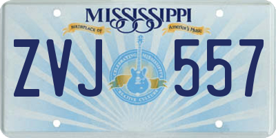 MS license plate ZVJ557