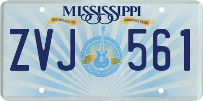 MS license plate ZVJ561