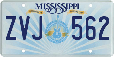 MS license plate ZVJ562