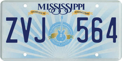 MS license plate ZVJ564