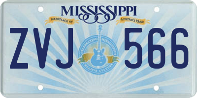MS license plate ZVJ566