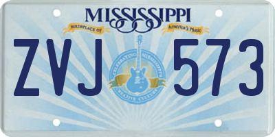 MS license plate ZVJ573