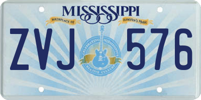 MS license plate ZVJ576