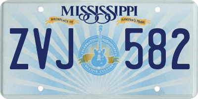 MS license plate ZVJ582