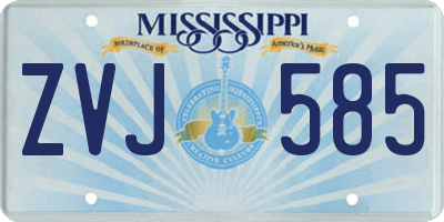 MS license plate ZVJ585