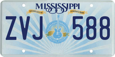 MS license plate ZVJ588