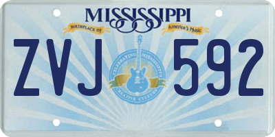 MS license plate ZVJ592