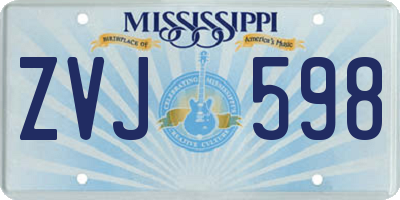 MS license plate ZVJ598