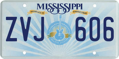 MS license plate ZVJ606