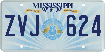 MS license plate ZVJ624