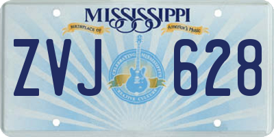 MS license plate ZVJ628