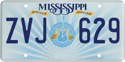 MS license plate ZVJ629