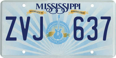 MS license plate ZVJ637