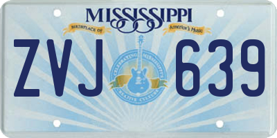 MS license plate ZVJ639