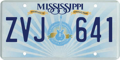 MS license plate ZVJ641