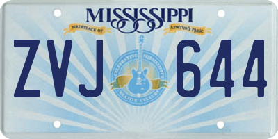 MS license plate ZVJ644