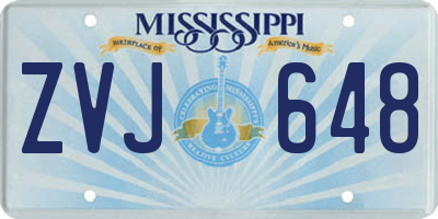 MS license plate ZVJ648