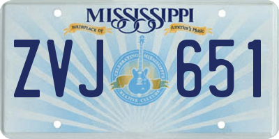 MS license plate ZVJ651