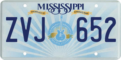 MS license plate ZVJ652