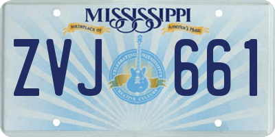 MS license plate ZVJ661