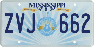 MS license plate ZVJ662