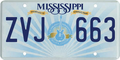 MS license plate ZVJ663