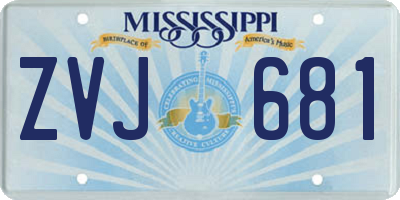 MS license plate ZVJ681