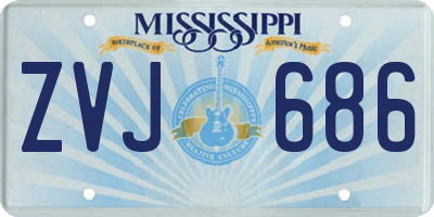 MS license plate ZVJ686