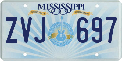 MS license plate ZVJ697